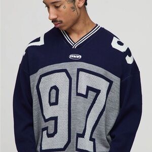 Boohooman men’s varsity long sleeve hockey jersey/sweater